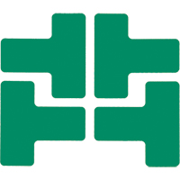 Floor Corner Marks, T, 5" L x 2" W, Green, Polyester Nassau Supply