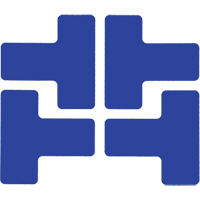 Floor Corner Marks, T, 5" L x 2" W, Blue, Polyester Nassau Supply