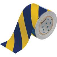 ToughStripe&reg; Floor Marking Tape, 4" x 100', Polyester, Blue and Yellow Nassau Supply