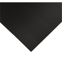 Tapis ondul&eacute; pour tableau de contr&ocirc;le no 702, 2' la x 10' lo, 1/4" &eacute;paisseur, Noir, PVC Nassau Supply