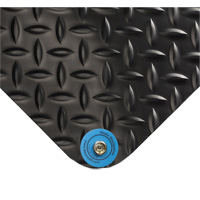 Tapis conducteur d'&eacute;lectricit&eacute; no 786, 2' la x 3' lo x 15/16" &eacute;p, PVC, Losange, Noir Nassau Supply