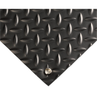 Tapis conducteur d'&eacute;lectricit&eacute; no 785, 3' la x 10' lo x 5/32" &eacute;p, PVC, Losange, Noir Nassau Supply