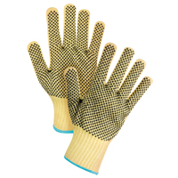 Gants tricot&eacute;s deux c&ocirc;t&eacute;s, sans couture, &agrave; pois, Taille T-Grand/10, Calibre 7, Rev&ecirc;tement PVC, Enveloppe en Kevlar, ASTM ANSI niveau A2/EN 388 niveau 3 Nassau Supply