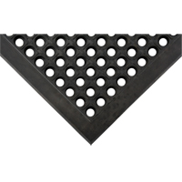 Tapis antifatigue, &agrave; fentes, 3' x 5' x 7/8", Noir, Caoutchouc naturel Nassau Supply