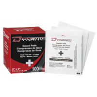Gaze Dynamic, Tampon, 3" lo x 3" la, St&eacute;rile, Dispositif m&eacute;dical Classe 1 Nassau Supply
