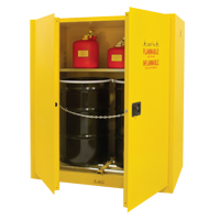 Vertical Drum Storage Cabinet, 110 US gal. Cap., 2 Drums, Yellow SGC540 | Nassau Supply