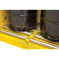 Vertical Drum Storage Cabinet, 110 US gal. Cap., 2 Drums, Yellow SGC540 | Nassau Supply