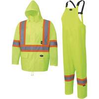 5619 150D Oxford Rain Suit, Polyester, 2X-Large, High Visibility Lime-Yellow Nassau Supply