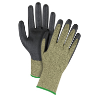 Gants &eacute;lastiques sans coutures r&eacute;sistants &agrave; la coupe noir & jaune, Taille Moyen/8, Calibre 13, Rev&ecirc;tement Mousse de nitrile, Enveloppe en Aramide, ASTM ANSI niveau A6 Nassau Supply