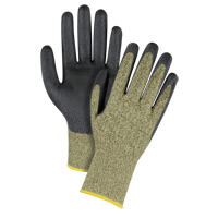 Gants &eacute;lastiques sans coutures r&eacute;sistants &agrave; la coupe noir & jaune, Taille 2T-Grand/11, Calibre 13, Rev&ecirc;tement Mousse de nitrile, Enveloppe en Aramide, ASTM ANSI niveau A6 Nassau Supply