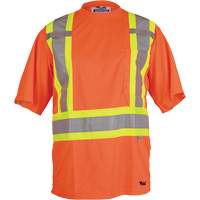 Viking&reg; Safety T-Shirt, Polyester, Small, High Visibility Orange Nassau Supply
