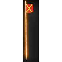 Fanions DEL robustes Safety Whip, Fixation Attelage, Hauteur 10, Orange avec X r&eacute;fl&eacute;chissant Nassau Supply