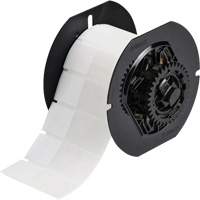 Self-Laminating Wire & Cable Label, Vinyl, 1" L x 2.6" H, Clear/White Nassau Supply