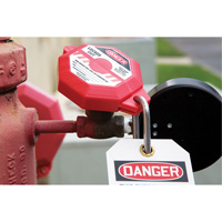 Dispositif de verrouillage de poign&eacute;e de robinet-vanne Stopout, Type Vanne Nassau Supply