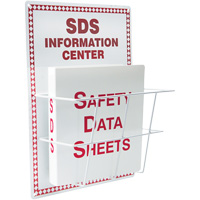 Station de type panier en aluminium pour les fiches signal&eacute;tiques, Anglais, Compris reliures Nassau Supply