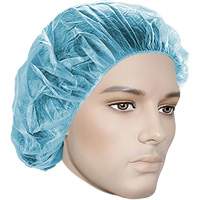 Bouffant Caps, Polypropylene, 18", Blue Nassau Supply