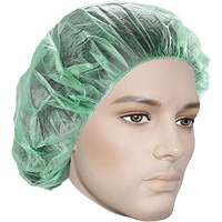 Bouffant Caps, Polypropylene, 21", Green Nassau Supply