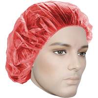 Bouffant Caps, Polypropylene, 21", Red Nassau Supply
