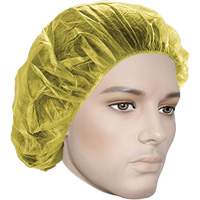 Bouffant Caps, Polypropylene, 24", Yellow Nassau Supply