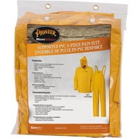577 3-Piece Rain Suit, Polyester/PVC, 5X-Large, Yellow Nassau Supply