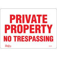 "Private Property" Sign, 7" x 10", Vinyl, English Nassau Supply