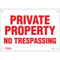 "Private Property" Sign, 7" x 10", Aluminum, English Nassau Supply