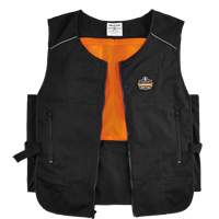 Chill-Its&reg; 6260 Lightweight Phase Change Cooling Vest with Packs, Small/Medium, Black Nassau Supply