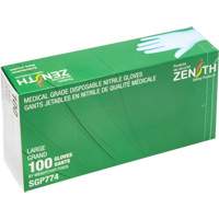 Gants jetables de calibre m&eacute;dical r&eacute;sistants &agrave; la perforation, Grand, Nitrile, 4,5 mils, Sans poudre, Bleu, Classe 2 Nassau Supply