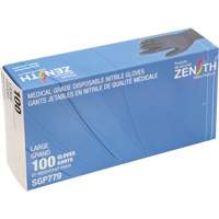 Puncture-Resistant Medical-Grade Disposable Gloves, Large, Nitrile, 5-mil, Powder-Free, Black, Class 2 Nassau Supply