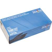 Puncture-Resistant Medical-Grade Disposable Gloves, Large, Nitrile, 5-mil, Powder-Free, Black, Class 2 Nassau Supply