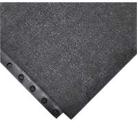 Tapis antifatigue 24/Seven Locksafe, Lisse, 3' x 3' x 5/8", Noir, Caoutchouc naturel Nassau Supply