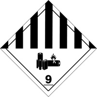 Étiquettes de manutention de matières dangereuses du département des Transports, 4" lo x 4" la, Noir sur blanc SGQ530 | Nassau Supply