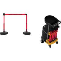 Plus Portable Barrier System Cart Package with Tray, 75' L, Metal/Plastic, Red SGQ814 | Nassau Supply