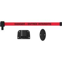 Syst&egrave;me de montage mural pour barri&egrave;re PLUS, Plastique, Fixation par vis, 15', Ruban Rouge Nassau Supply