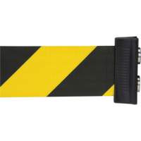 Wall Mount Barrier with Magnetic Tape, Steel, Screw Mount, 7', Black and Yellow Tape SGR017 | Nassau Supply