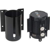Barri&egrave;re &agrave; fixation murale avec ruban magn&eacute;tique, Acier, Fixation par vis, 7', Ruban Noir Nassau Supply