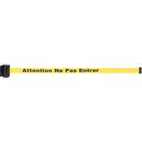 Wall Mount Barrier with Magnetic Tape, Steel, Screw Mount, 7', Yellow Tape SGR020 | Nassau Supply