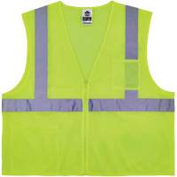GloWear 8256Z Self-Extinguishing Safety Vest, High Visibility Lime-Yellow, Medium/Small, Polyester Nassau Supply