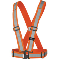 5591 Adjustable Safety Sash, High Visibility Orange, Silver Reflective Colour, One Size Nassau Supply