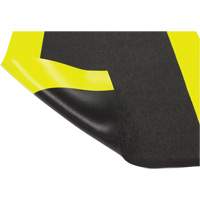 Airsoft™ Anti-Fatigue Mat, Pebbled, 3' x 5' x 3/8", Black/Yellow, PVC Sponge SGV445 | Nassau Supply