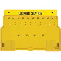 Trilingual Covered Lock Station, None Padlocks, 10 Padlock Capacity, Padlocks Not Included SGW124 | Nassau Supply