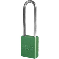 Cadenas de s&eacute;curit&eacute; American Lock, Vert, Cl&eacute;s diff&eacute;rentes, Aluminium, Largeur de 1-1/2" Nassau Supply