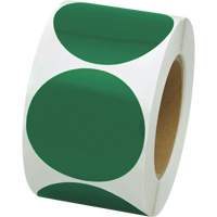 Pastilles de marquage color&eacute;es, Cercle, 3" lo x 3" la, Vert, Vinyle Nassau Supply
