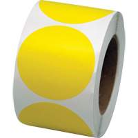 Pastilles de marquage color&eacute;es, Cercle, 3" lo x 3" la, Jaune, Vinyle Nassau Supply