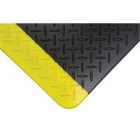 Tapis antifatigue, Losange, 1-2/3' x 3-1/4' x 3/4", Noir/Jaune, Polyur&eacute;thane Nassau Supply