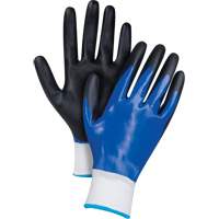 Black & Blue Coated Gloves, Small, Foam Nitrile Coating, 15 Gauge, Nylon Shell SGX782 | Nassau Supply
