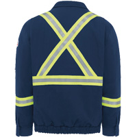 Men's Lined Bomber Jacket with Reflective Trim, Small, Navy Blue, 29 cal/cm² Nassau Supply