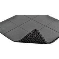 Cushion-Ease<sup>®</sup> Interlocking Anti-Fatigue Mat, Pebbled, 3' x 3' x 3/4", Black, Natural Rubber SGX894 | Nassau Supply