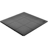 Tapis antifatigue &agrave; imbrication Cushion-Ease, Rugueux, 3' x 3' x 3/4", Noir, Caoutchouc naturel Nassau Supply