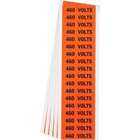 "460 Volts" Conduit & Voltage Labels, 1/2" x 2-1/4", Cloth/Vinyl, English Nassau Supply